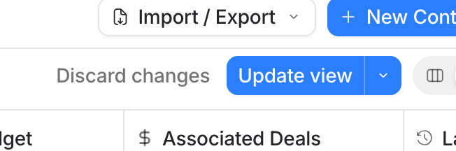 The Update view and Discard changes prompt after a filter change